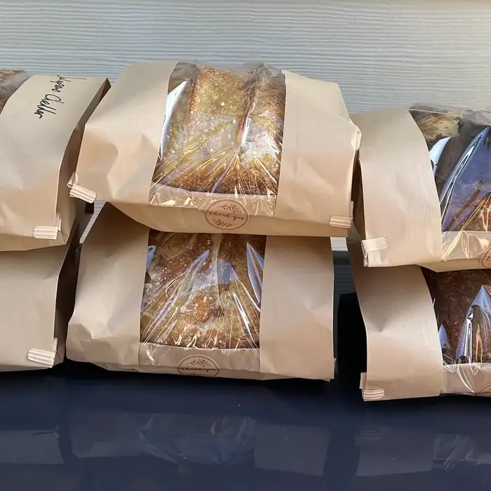 Loaves wrapped and ready for delivery